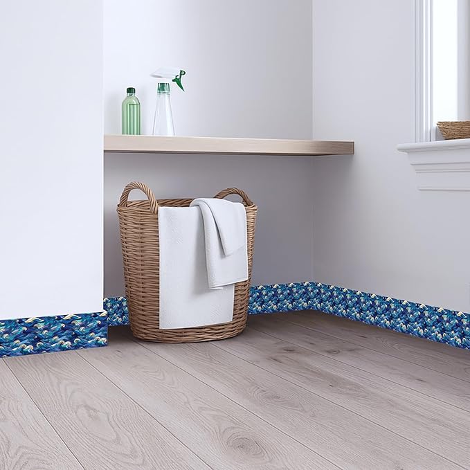 Blue Wave Wallpaper Border 196x4 Inch Peel and Stick Wall Border Self Adhesive