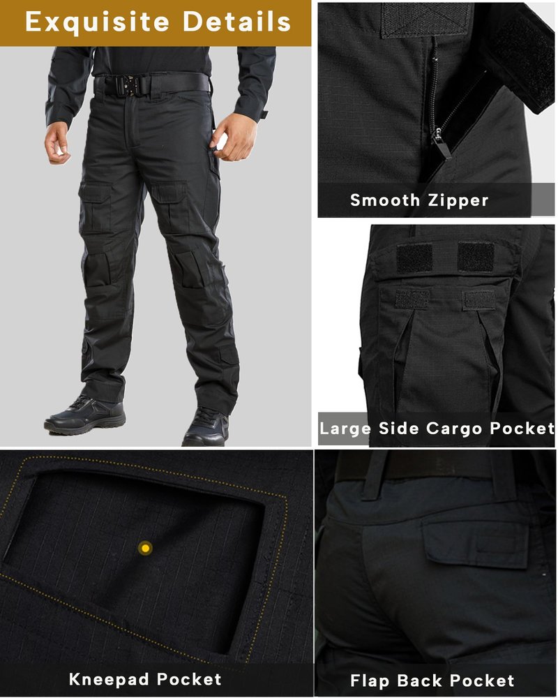 Mens Tactical Suit G2 Military Apparel Set Quick-Dry Hunting Paintball Gear Uniform Combat Shirt and Pants for Men Black XL