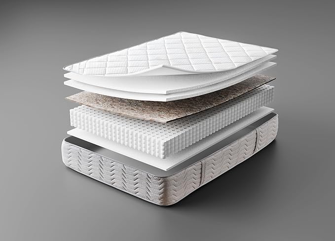 Sweet Home Stores Salia 12" Twin Hybrid Mattress – Medium Firm Support, Rock Salt-Infused Cover, Motion-Isolating Pocket Coils, CertiPUR-US® Certified, Fiberglass-Free, Made in USA, Bed in a Box