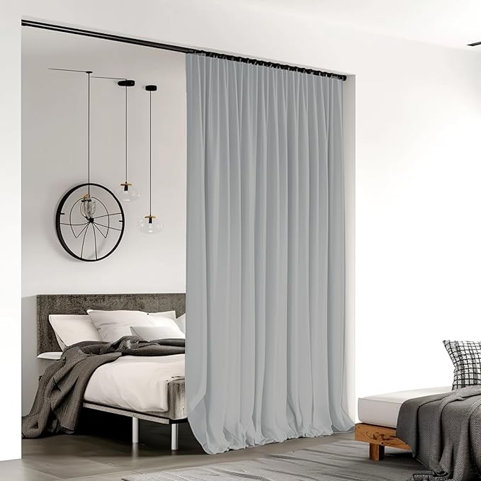 Room Divider Curtains for Ceiling Track Rod, 15 ft Wide x 9 ft Tall, 1 Panel