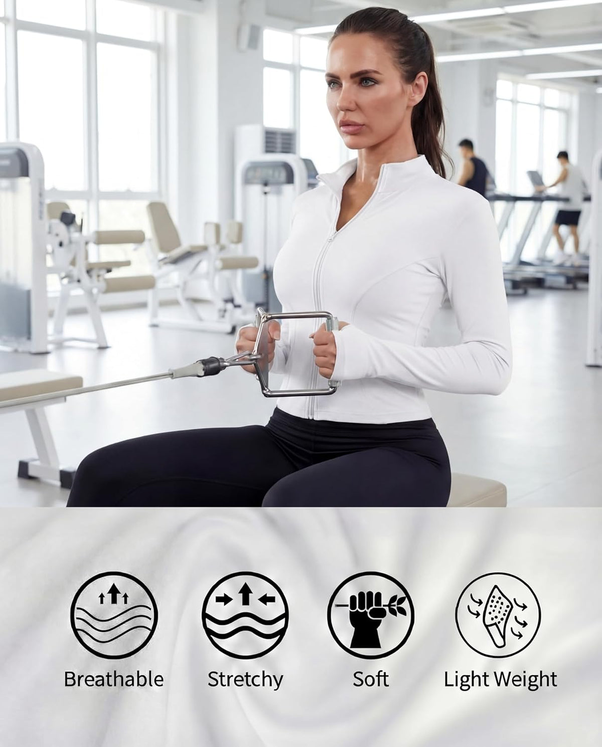 Shyyween Women's Slim Fit Cropped Workout Jacket - Zip-Up Athletic Tops with Thumb Holes | 3 Pack