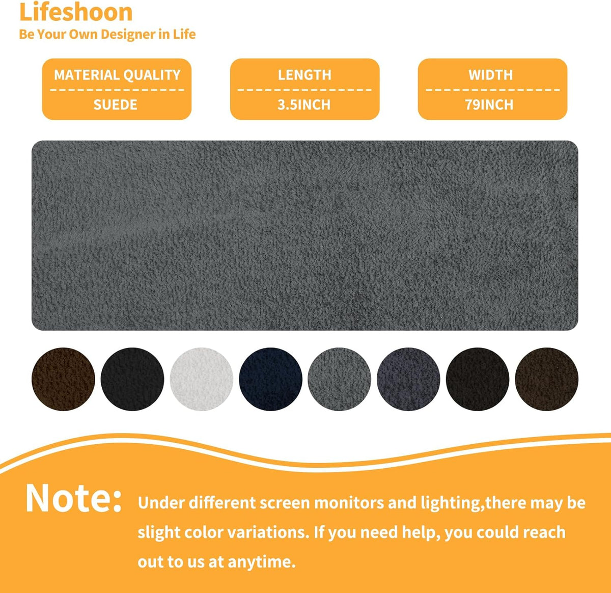 Fabric Repair Patches, Self-Adhesive Suede Patches Tape Durable, DIY Large Fabric Repair for Sofa, Couches, Furniture, Chair, Clothing （3.5X79 Inch, Dark Grey）