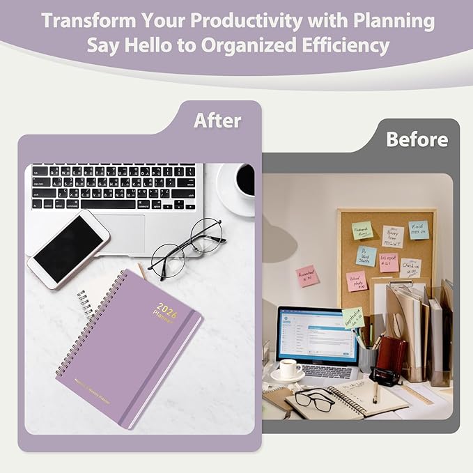 2026 Planner, Weekly and Monthly Calendar Academic Planner, Jan 2026 - Dec 2026, 8.5‘’ x 11'', Planning Agenda Book for Desk Accessories and School Supplies - Letter Size