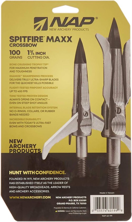 NAP Spitfire Maxx 100 X-Bow - High-Performance 4-Pack for Precision Archery