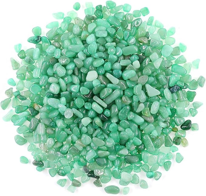 WAYBER Decorative Rock Stones, 2 Lbs/920g Irregular Green Crystal Pebbles Quartz Gravel for Aquarium Turtle Tank Decoration/Succulent Plant Landscape/Flowerpot Vase Ornament