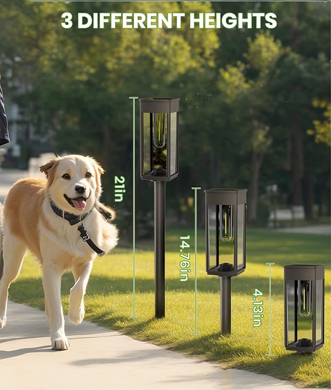BITPOTT Bright Solar Pathway Lights Outdoor Waterproof IP65, 8 Pack Auto On/Off Solar Outdoor Lights for Path, Yard, Landscape, Lawn, Patio, Walkway, Driveway, Garden Decor Lighting Solar Powered
