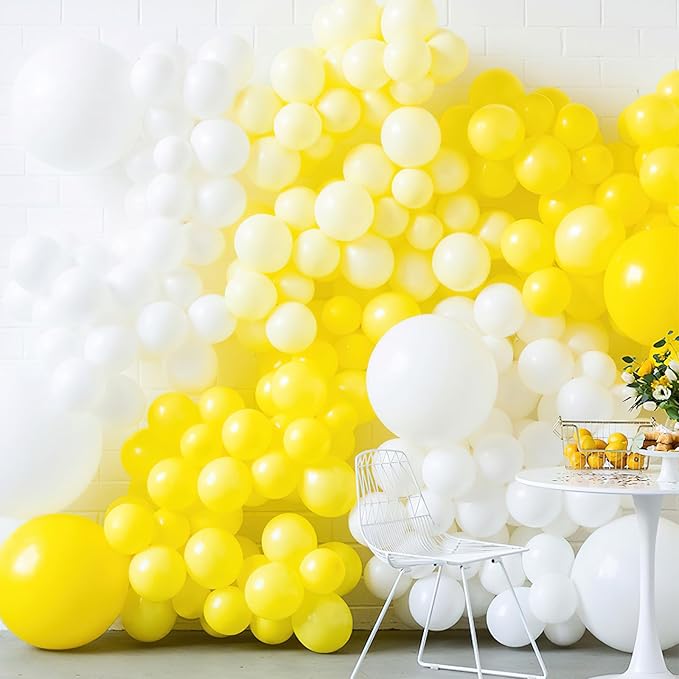PartyWoo Yellow Balloons 101pcs 12 Inch Yellow Latex Helium Balloons for Birthday Baby Shower Graduation Sunflower Anniversary Engagement Bee Hawaiian Beach Lemon Theme Party Decorations Yellow-Y55