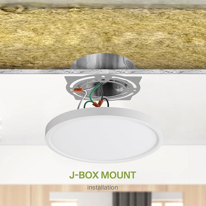 ASD LED 9" Round Flush Mount Ceiling Light Fixture, Low Profile Surface Lighting | 5CCT, Dimmable, Ultra-Thin, ETL Listed | 18W 1660LM 2700-6000K 120V | Kitchen, Bedroom, Hallway Lamp | White