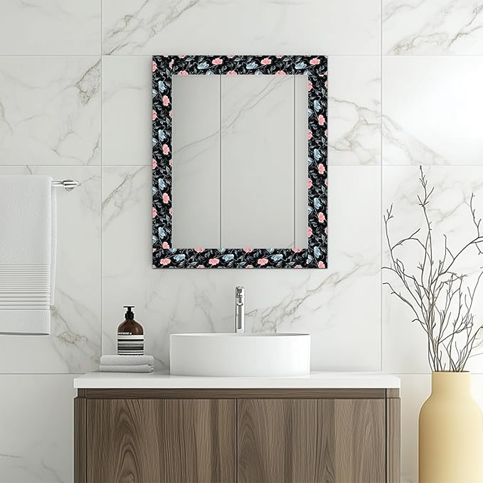 HOMETITUTE Wallpaper Border Peel and Stick Dark Botanical Texture Decorative