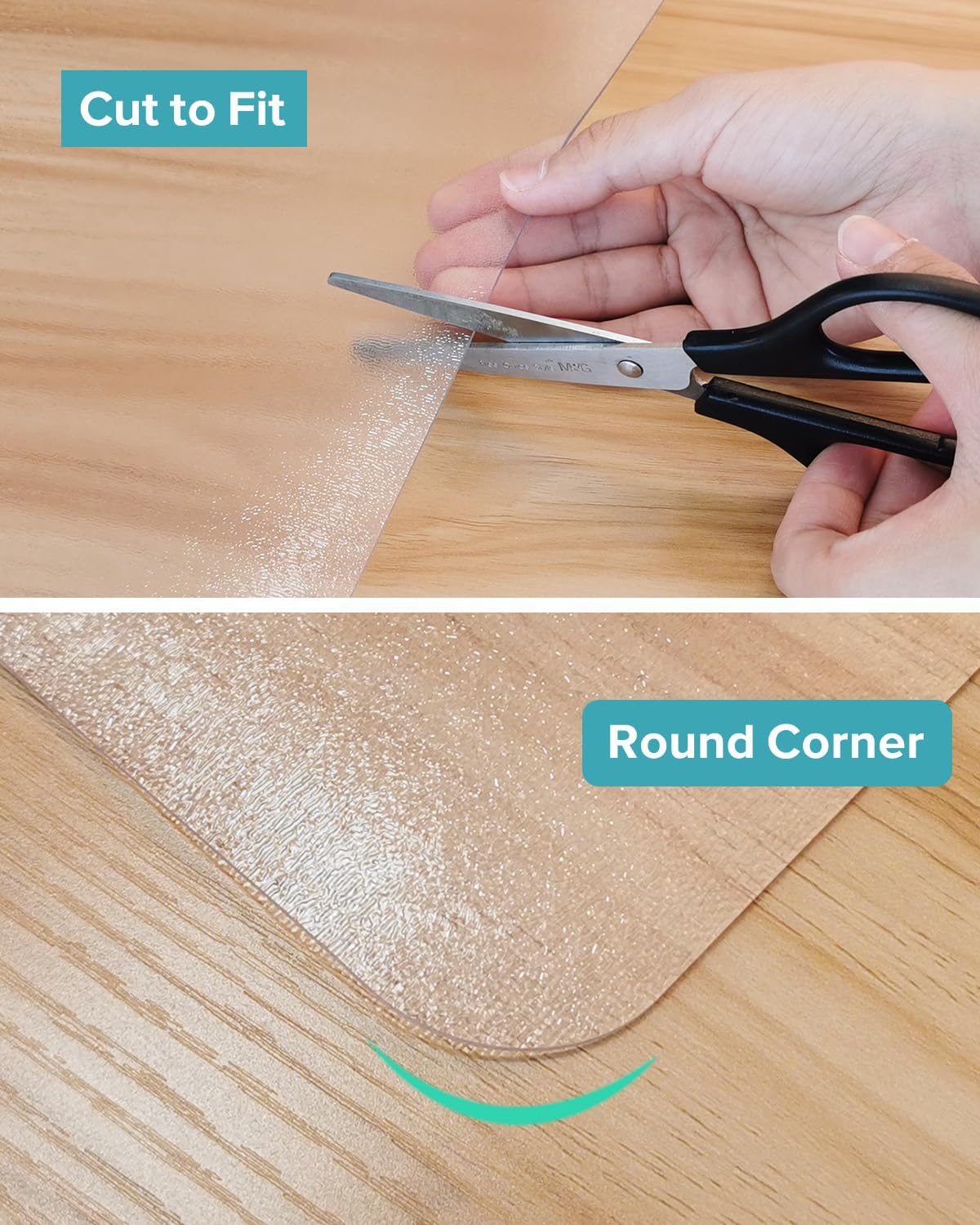 Refrigerator Mat, Clear Anti-Slip PVC Floor Protector, 2mm Thickness Scratch-Resistant Floor Mat