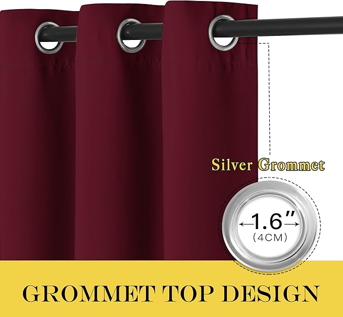 NICETOWN Blackout Room Divider Curtains 84 inch Length, Grommet Energy Saving