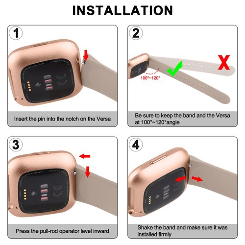 AK Silicone Bands Compatible with Fitbit Versa 2 / Fitbit Versa/Versa Lite/Versa SE Bands for Women Men, Classic Soft Straps Replacement Sport Wristbands for Fitbit Versa 2 Smart Watch (Milk Tea)