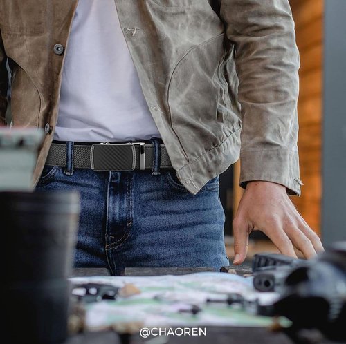 CHAOREN Men's Leather Ratchet Belt - Customizable Fit for Effortless Style | 35mm Width