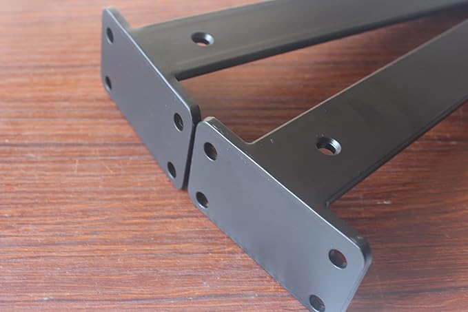 8 Pack - 6 inch Black Hidden L Shelf Bracket Iron Floating Shelf Brackets