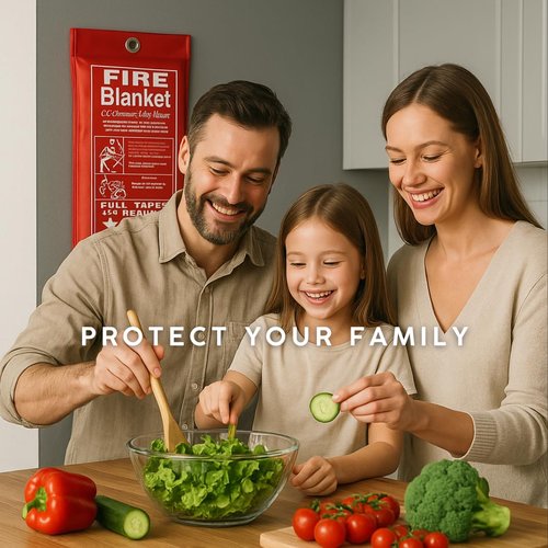 AMBAS Emergency Fire Blanket - Durable, Compact, and Easy-to-Use Fire Suppression Blanket for Home, Kitchen, and Camping - Heat Resistant and Safety Certified