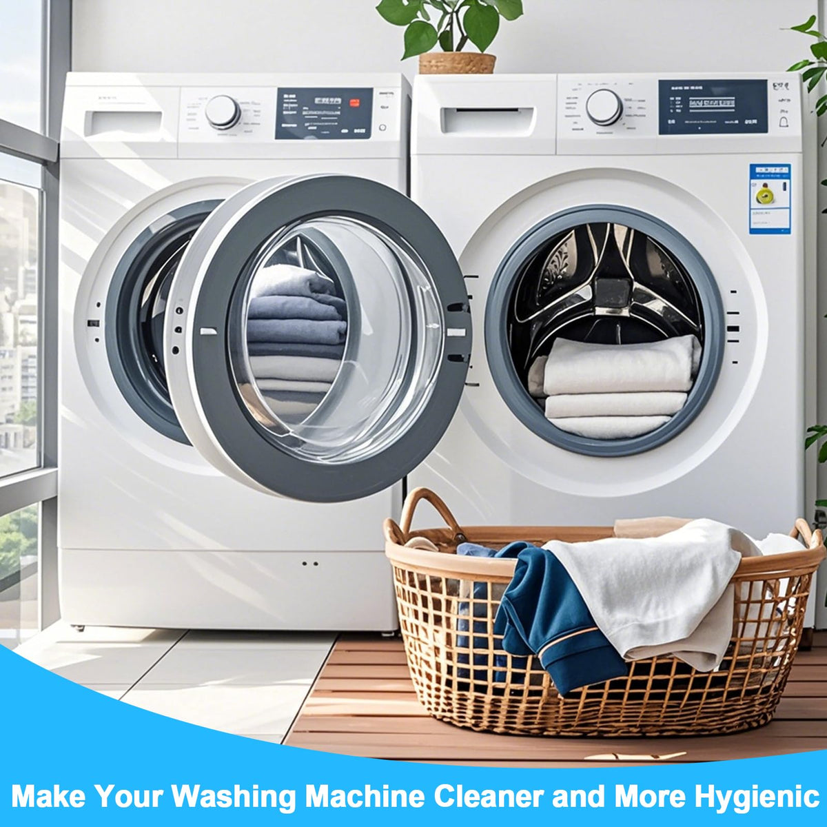 XANGNIER Washing Machine Cleaning Brush Kits,Front Load Washer Scrub Cleaner Tools Accessories-1 Pcs Drum Laundry Cleaner Brush and 5 Pcs Crevice Cleaning Brush for Tight Spaces and Washer Rubber Seal