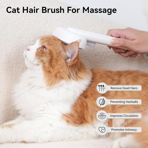 Aumuca Cat Brush - Effective Shedding Solution for Long & Short Haired Cats | Grooming & Massage Tool