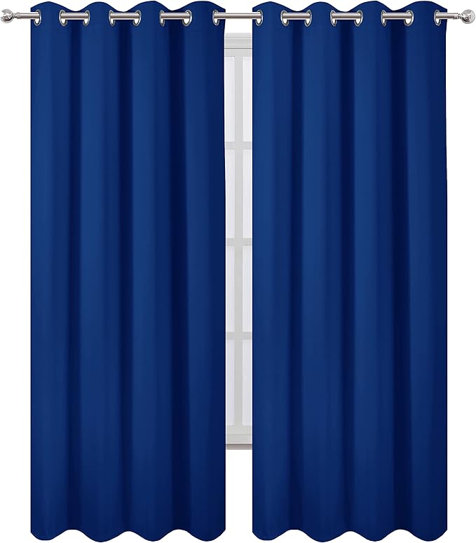 LEMOMO Blackout Curtains 52 x 84 inch/Royal Blue Curtains Set of 2