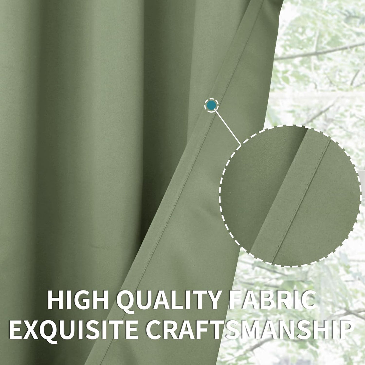 BGment Olive Green Blackout Curtains 84 Inch Length for Living Room - Rod Pocket Thermal Insulated Room Darkening Drapes Privacy for Dining Bedroom, 2 Panels, 52 x 84 Inch
