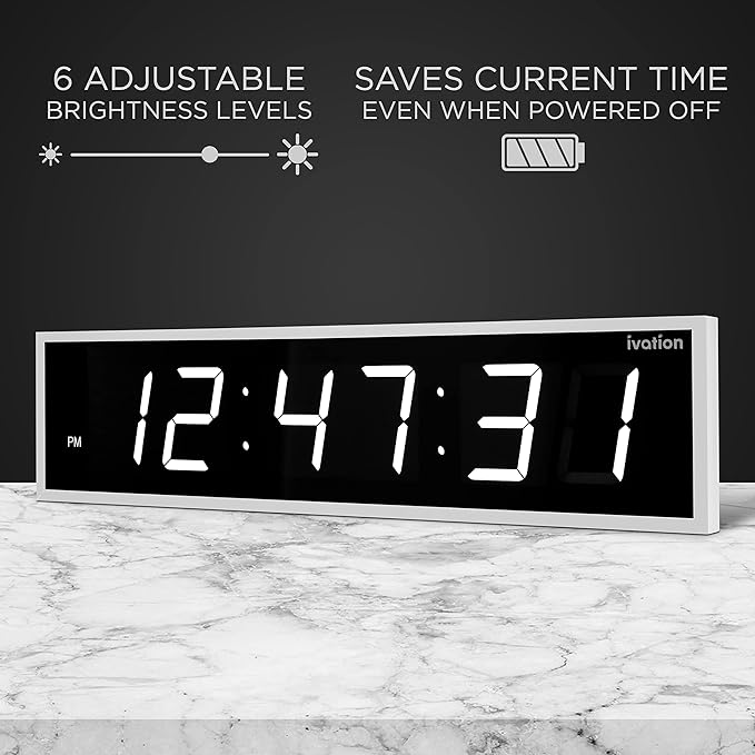 Ivation Oversized Large Digital Wall Clock