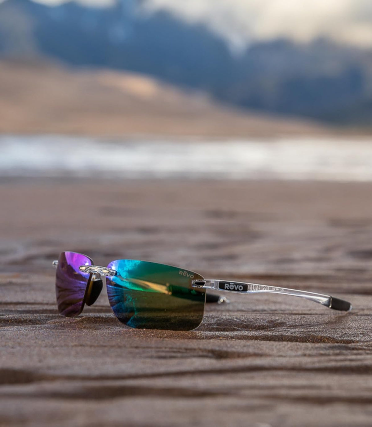 Polarized Rimless Rectangular Revo Descend N Sunglasses - Stylish UV Protection