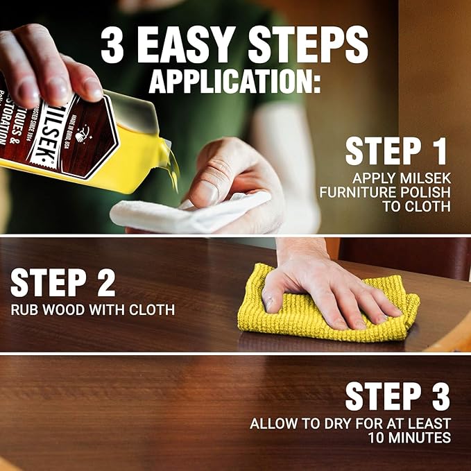 Milsek Antiques & Restoration Polish & Cleaner - Home Essential Cleaning Supplies for Home Improvement of any Wood Antiques or Heirlooms - 12 Fl Oz (Pack of 4)