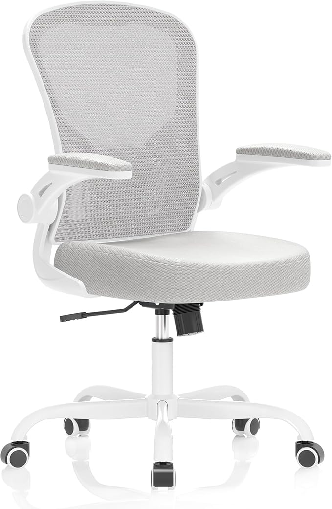 Synorla Office Chair, Ergonomic Desk Chairs 330LBS Capacity High Back Mesh Computer Chair with Flip-up Armrests, Comfy Work Chair with Adjustable Lumbar Support