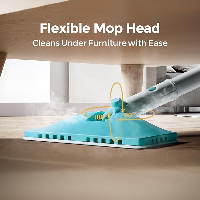Steam Mops for Floor Cleaning,All-in-One Steam Cleaner for Home with 2 Levels Steam Mode,350ML Tank,23FT Cord, Detachable Handheld Steam Cleaner for Tile,Grout,Furniture,Carpet,Grill,Wall