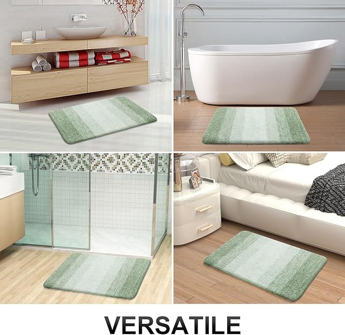 OLANLY Bathroom Runner Rugs 44x24, Extra Soft Absorbent Microfiber Bath Rugs, Rubber Backing, Quick Dry, Washable Bath Mats for Bathroom Floor, Tub and Shower, Home Decor Accessories, Sage Green