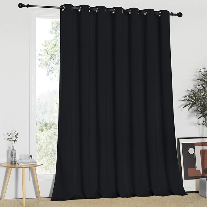 NICETOWN Black Curtain for Patio Door