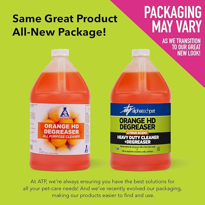 Orange HD Degreaser - Citrus Heavy Duty Degreaser and Cleaner for Tough Stains and Grease, Fast-Acting, Non-Corrosive Cleaner, 1 Gallon by Alpha Tech Pet