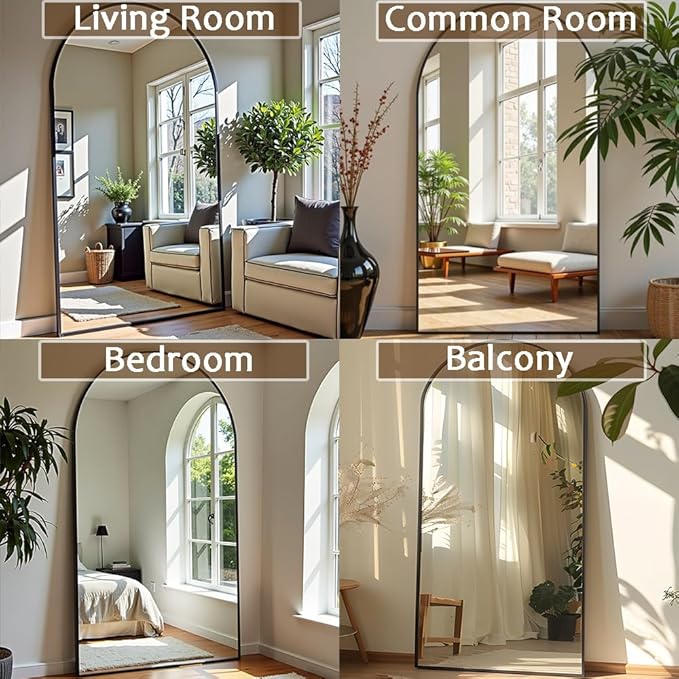 Rowjut Floor Full Length Mirror, Arched Mirrors Full Length 81"x41"