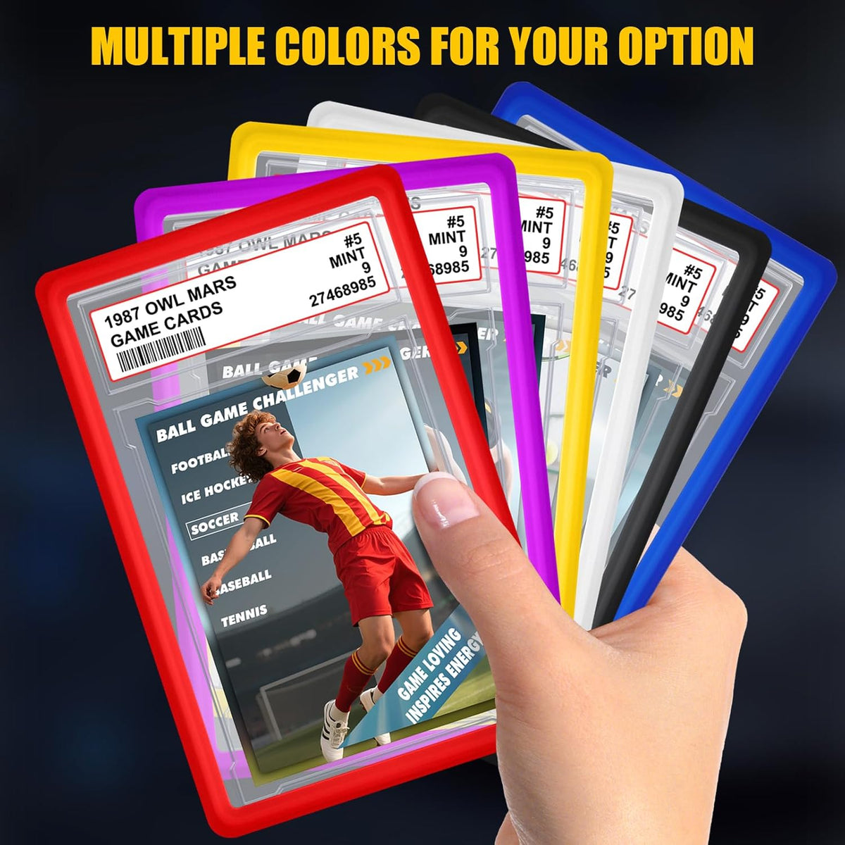 PSA Graded Card Slab Bumper Set - Hard TPU Protectors with Label Position for Game & Trading Cards