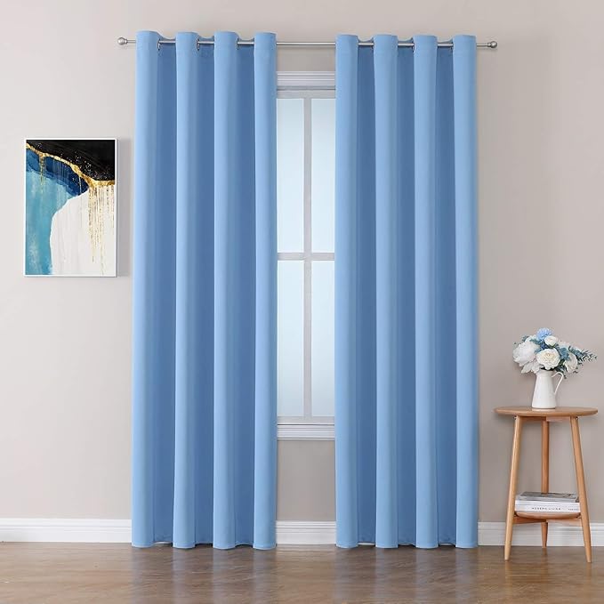 ChrisDowa Room Darkening Curtains 90 Inches Long 2 Panels Set