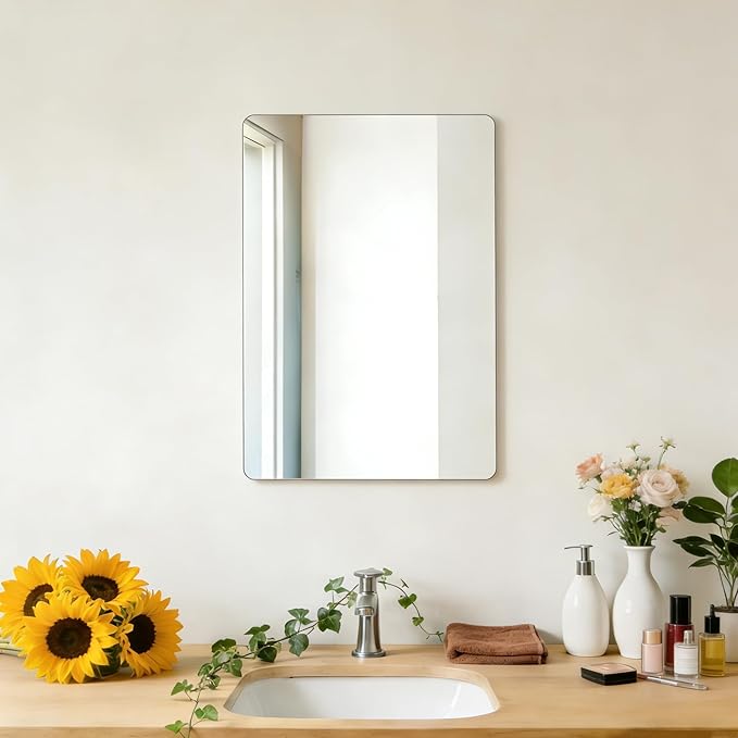 Frameless Mirror, Rectangle Bathroom Mirror