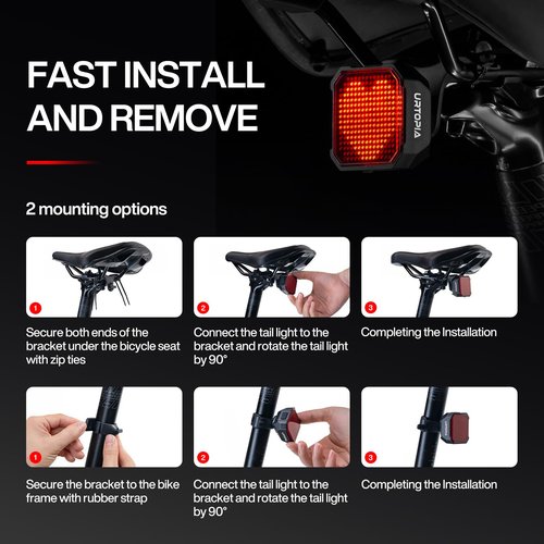 Animated Bike Tail Light, Design Patterns via App, Cute Bike Light, Smart Bicycle Brake Light for Night Riding, Rechargeable, IP66 Waterproof, Gift for Kids and Cyclist