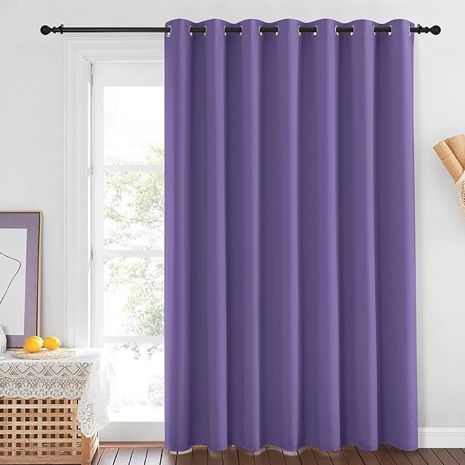 NICETOWN Blackout Lilac Purple Curtain 84 inches Long, Energy Saving Thermal