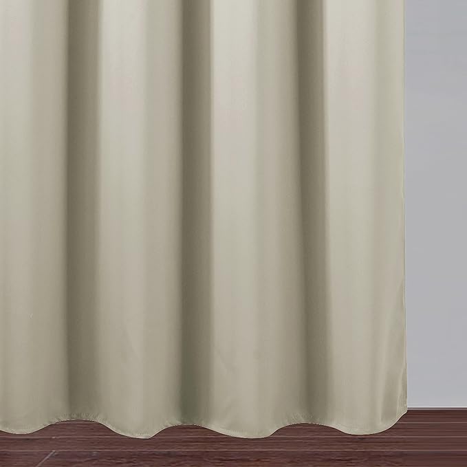 LEMOMO Light Beige Blackout Curtains/52 x 45 Inch Length Kids Curtains/Set of 2