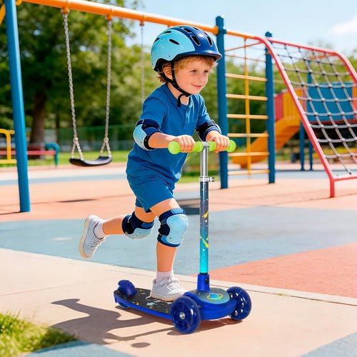 Nattork 3-Wheel Toddler Kick Scooter - Adjustable Height, Light-Up Wheels, Anti-Slip Deck | Ages 2-8