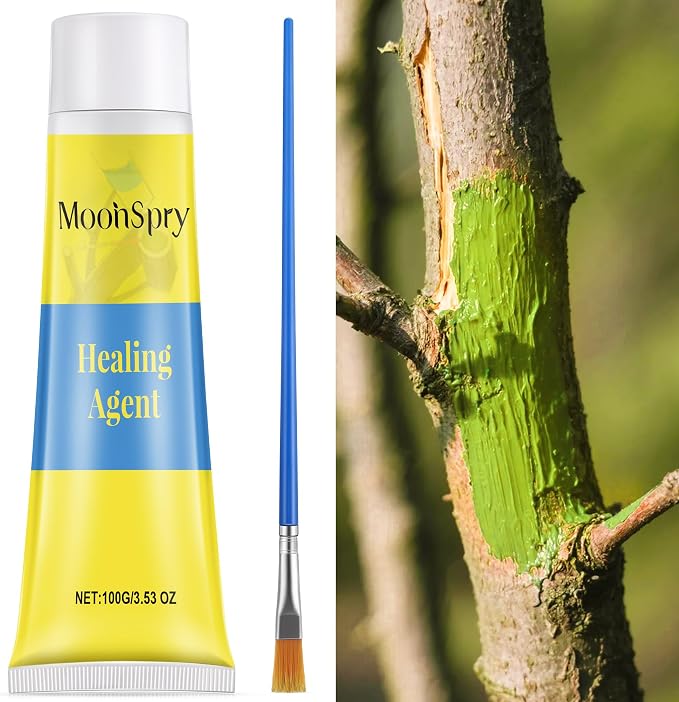 Threlaco Tree Wound Pruning Sealer, Bonsai Wound Sealer Healing Paste, 100g Plant Cutting Dressing with Brush, Tree Grafting Supplies, Bonsai Cut Paste, Quick Recovery of Plants