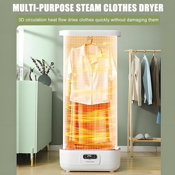 Upgraded Garment Steamers, Vertical Steam Iron Automatic Steam Closet Folding Clothes Machine, Control Electric Clothes Drying Rack for Clothes Fabric