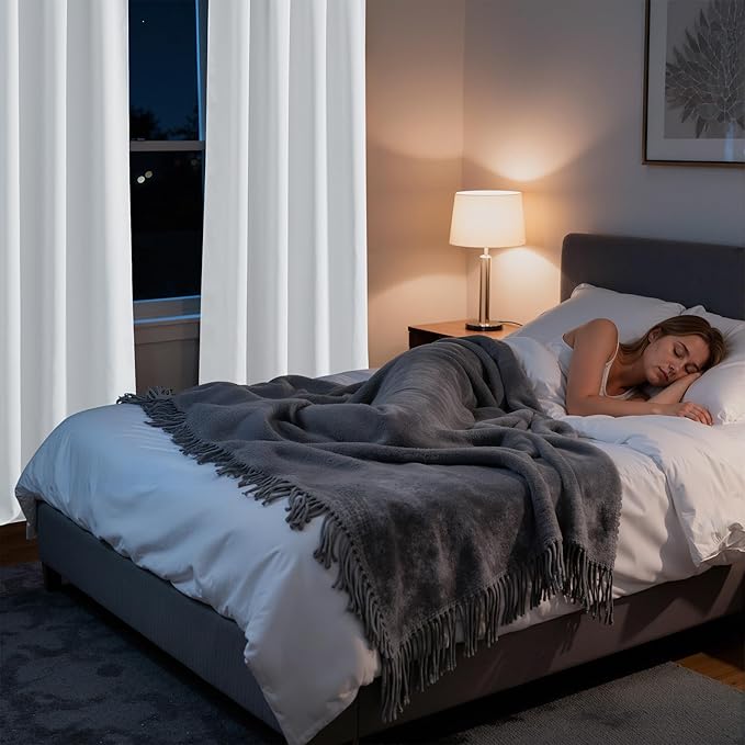 RYB HOME Bedroom Blackout Curtains 80 inches Long, 100% Blackout Thermal