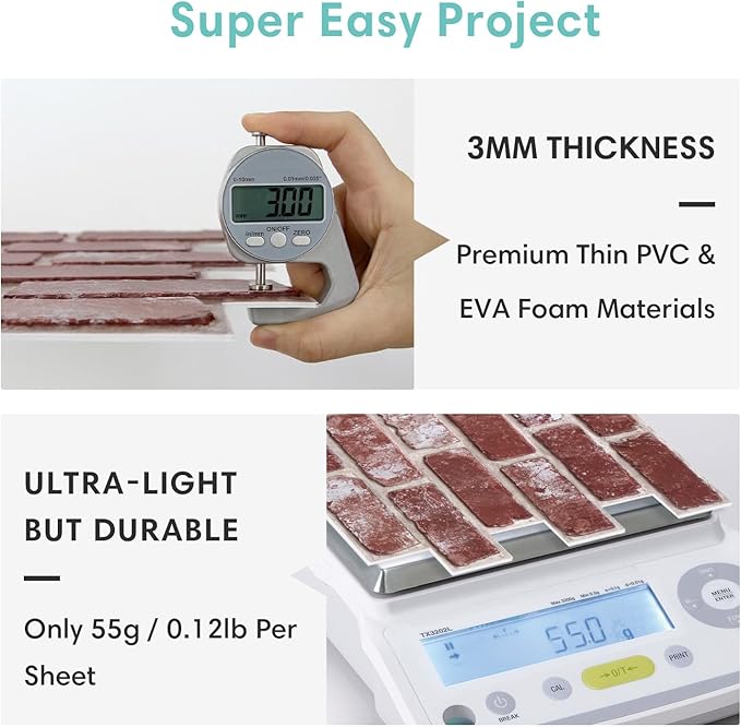 Commomy 3D Peel and Stick Brick Tiles