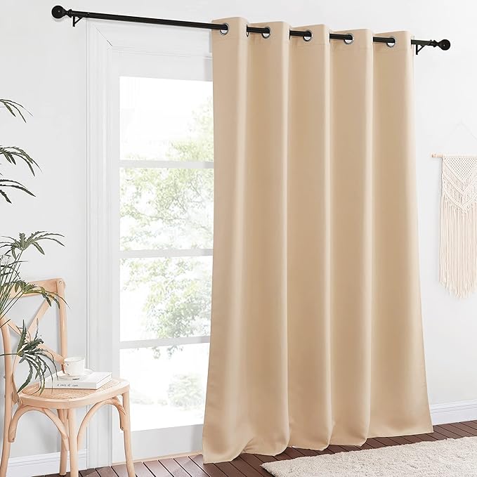 NICETOWN Blackout Living Room Curtain 118 inch Length, Grommet Thermal Curtain