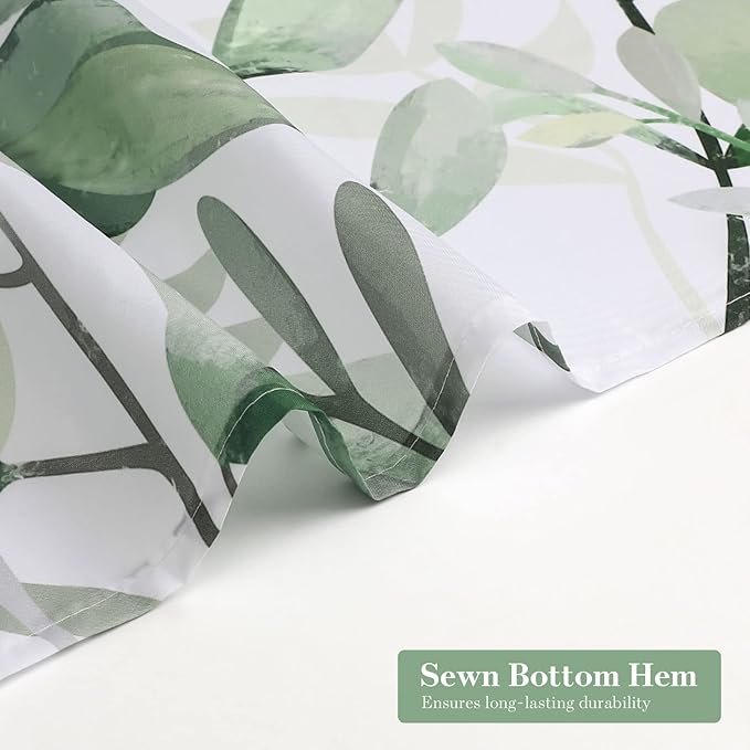 MitoVilla Extra Long Leaves Shower Curtain 72 x 84, Vintage Bathroom Shower Curtain with Plant Leaves, XL Rustic Spring Fabric Cloth Shower Curtains for Chic Bathroom Decor