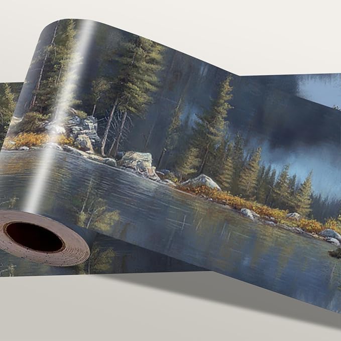 Forest Lake Wallpaper Border 196x4 Inch Peel and Stick Wall Border Self