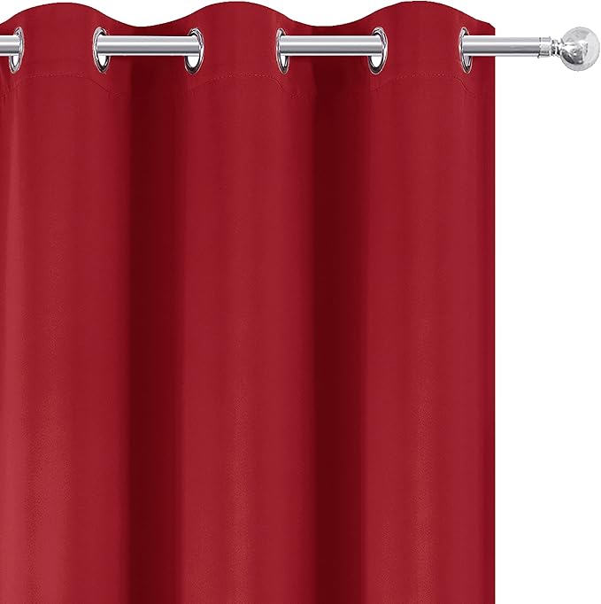 LEMOMO Red Blackout Curtains/52 x 72 Inch/Set of 2 Panels Room Darkening
