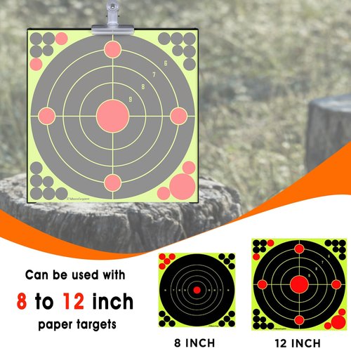 AIMAX OUTDOOR Pellet Gun Target Trap with Center Shot - 12pcs Paper Targets and 4 Resetting Metal Shooting Targets for Airgun, Rifle, Rimfire, Perfect for Backyard, Outdoor, Indoor Shooting Practice