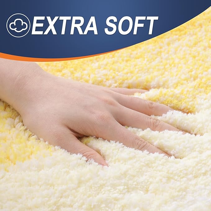 OLANLY Bathroom Runner Rugs 54x24, Extra Soft Absorbent Microfiber Bath Rugs, Rubber Backing, Quick Dry, Machine Washable Bath Mats for Bathroom Floor, Tub and Shower, Home Decor Accessories, Yellow