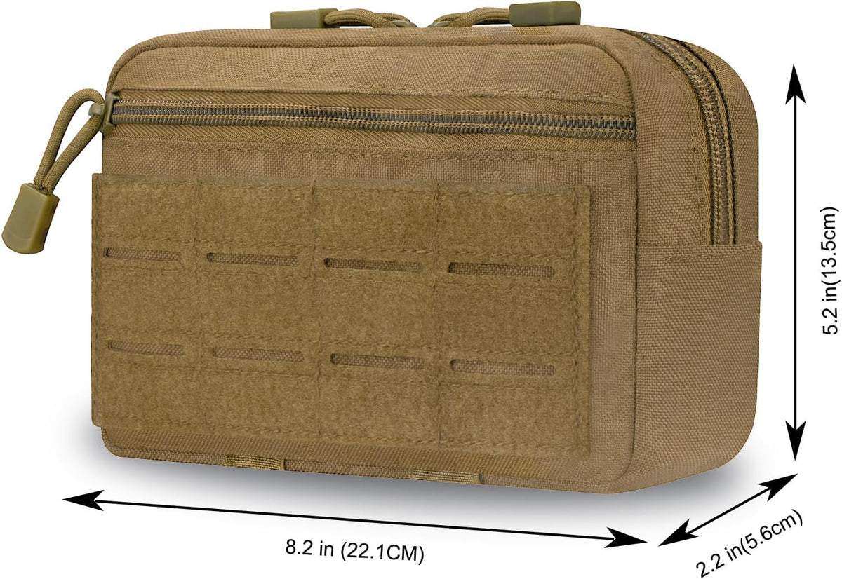 Skiennix Tactical Molle Admin Pouch - EDC Modular Pouch with 2 Keychains & US Flag Patch